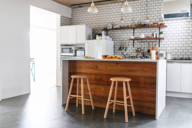 istock Modern Japanese Home Kitchen with Prepared Lunch on Counter 1162761217