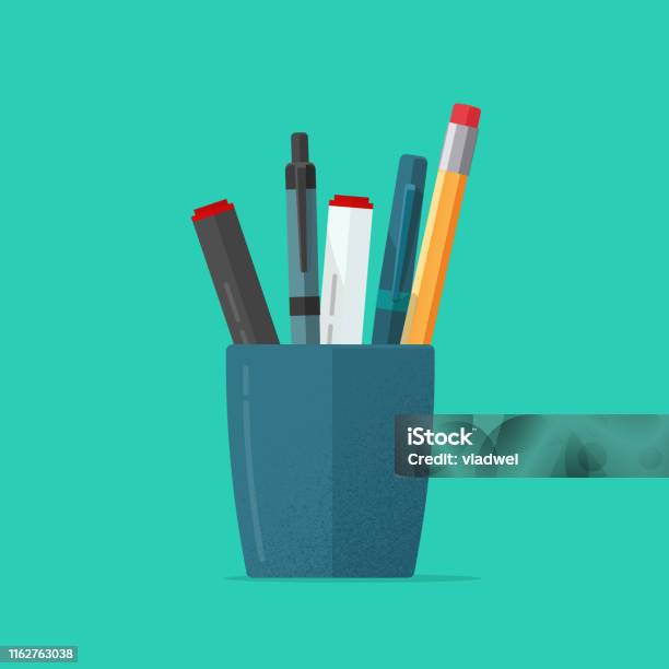 Pencil Flat Vector Illustration Isolated On A White Background Stock  Illustration - Download Image Now - iStock