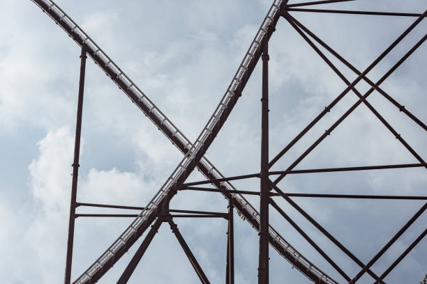 istock detail of roller coaster curves and steel frame 1162767564