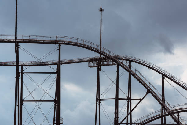 istock detail of roller coaster curves and steel frame 1162767581