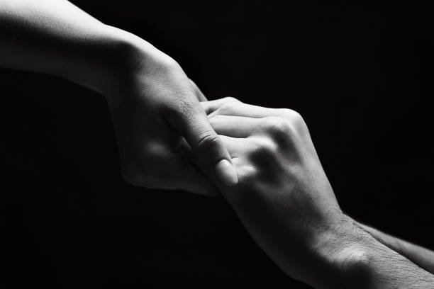 istock Cropped Warm woman palms holding man hands 1162771593