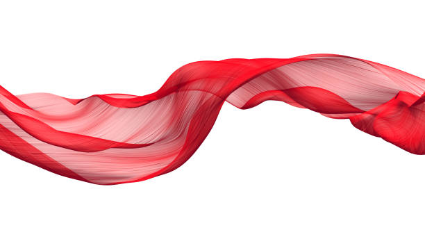 istock Fabric Flowing Cloth Wave, Red Waving Silk Flying Textile, 3d rendering 1162771638