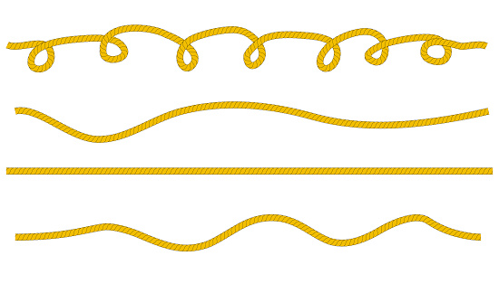 Wave Rope Vector Simple Vector Seamless Brown Horizontal Wave Rope For Wedding ...