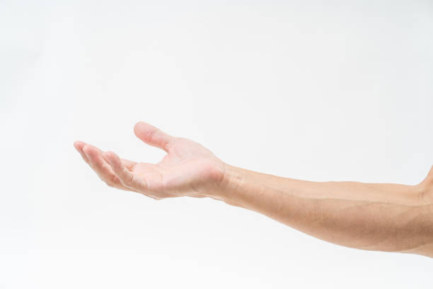 istock Asian man hand arm on white background 1162784418
