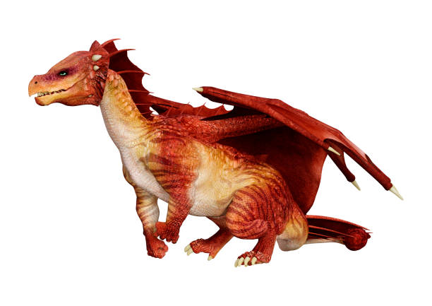 istock 3D illustration fantasy dragon on white 1162785138