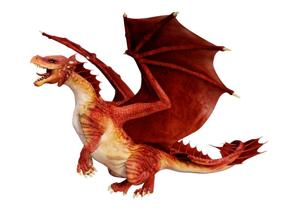 istock 3D illustration fantasy dragon on white 1162785255