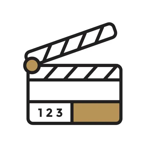 Vector illustration of flat movie clapper