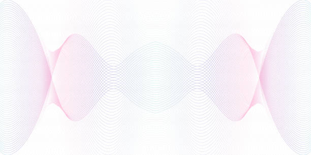 hellblau, lila symmetrische guilloche. wasserzeichen linie kunstmuster. crisscross farbige kurven. ripple subtile linien. vektor abstrakter hintergrund. kulissendesign für geld, banknote, scheck, zertifikat. eps10-illustration - currency pattern guilloche currency symbol stock-grafiken, -clipart, -cartoons und -symbole