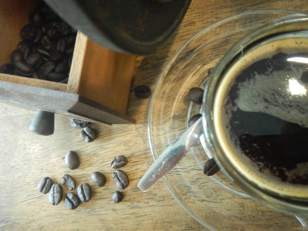 istock Coffee, Glass cup, Black Color, Breakfast, Brown, Cafe 1162790297