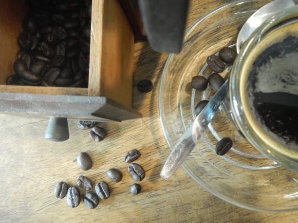 istock Coffee, Glass cup, Black Color, Breakfast, Brown, Cafe 1162790306