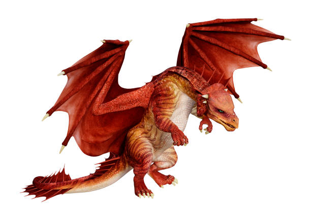 istock 3D illustration fantasy dragon on white 1162790348