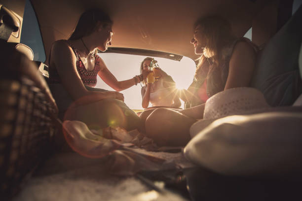istock Friends making a toast while enjoying camping during sunset 1162792779