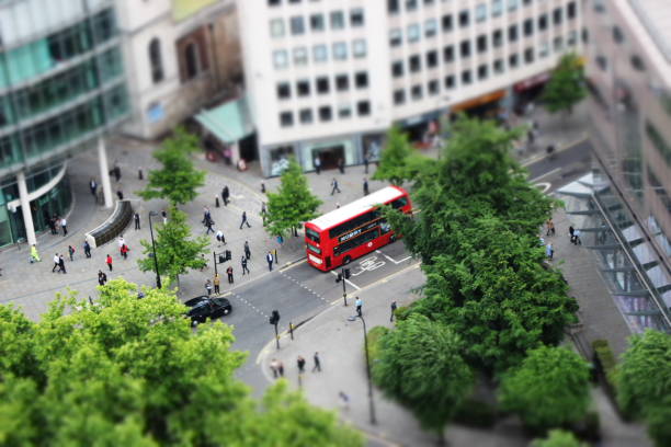 London City A Tilt-Shift photo taken in London tilt shift stock pictures, royalty-free photos & images