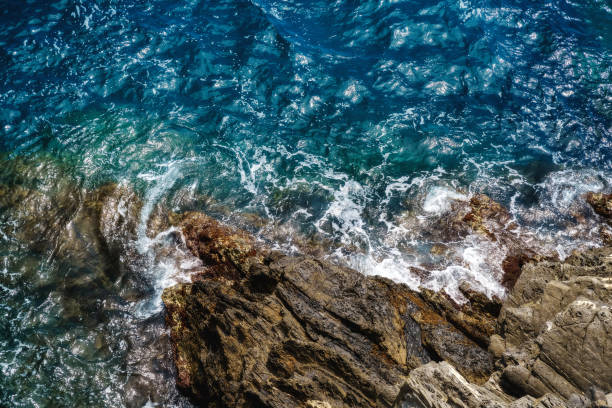 istock Ocean sea water wave blue background. Aerial view 1162798947