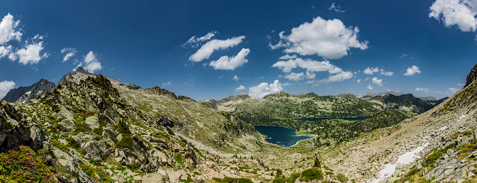 Lac d'Aubert and Lac d'Aumar, in the Massif du Néouvielle Nature Reserve in the Pyrenees National Park