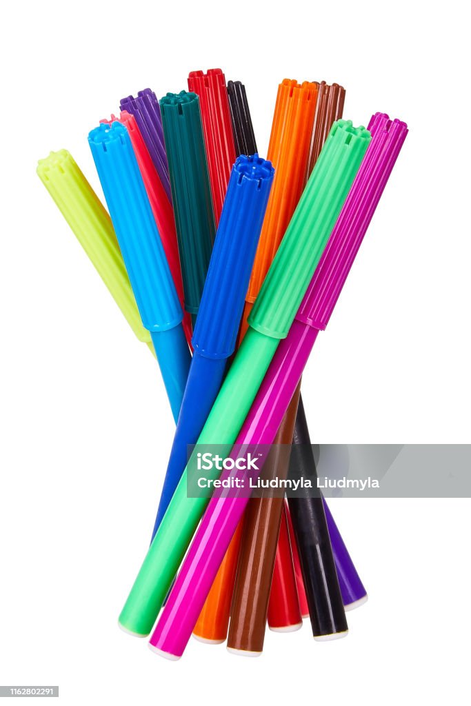 Colorful Felt Tip Pens Stock Photo - Download Image Now - Felt Tip Pen,  Packing, Art - iStock