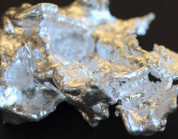 istock Granules of pure precious metal silver, each one is a unique 1162806179
