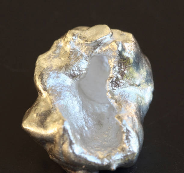 istock Granules of pure precious metal silver, each one is a unique 1162806195