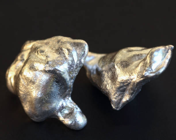 istock Granules of pure precious metal silver, each one is a unique 1162806212