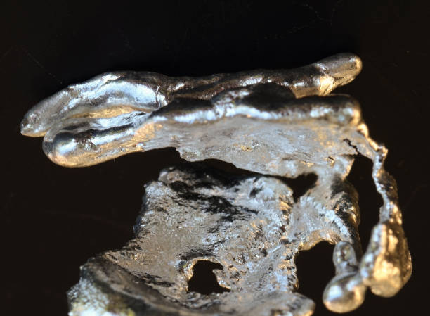 istock Granules of pure precious metal silver, each one is a unique 1162806215