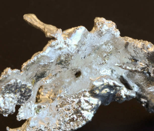 Closeup of a rock crystal on black