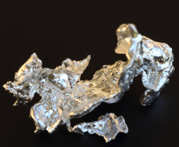 istock Granules of pure precious metal silver, each one is a unique 1162806269