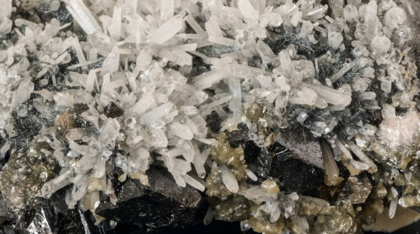 istock Macro shooting of natural gemstone. Raw quartz mineral as a background 1162806372