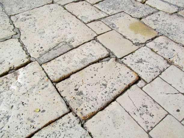 istock Old gray stone pavement in Split, Croatia. 1162807132