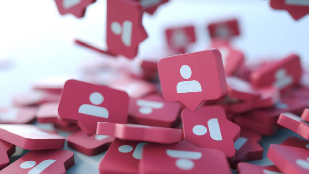Social media notification icon. Follow, comment, like icon.