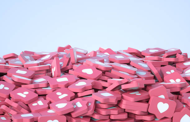 Social media notification icon. Follow, comment, like icon. - 3D Render