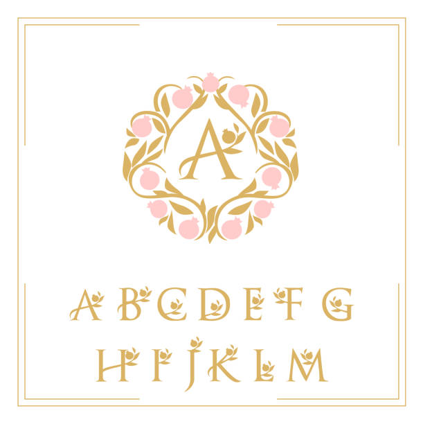 logo template the letters are framed with a pattern logo pattern letters framed with garnet pattern decorative letter j stock illustrations