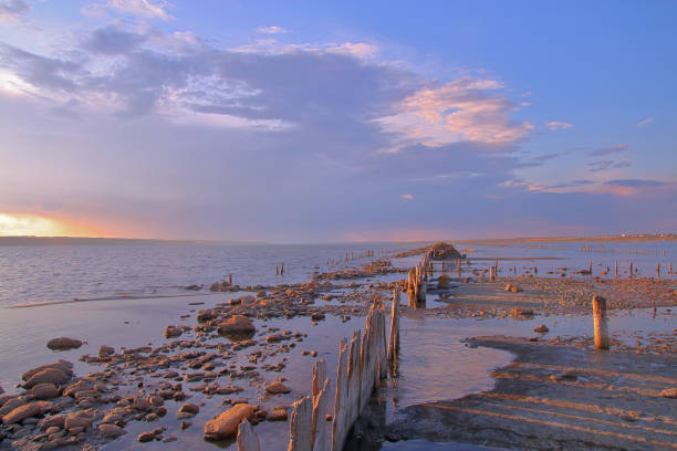 istock Picturesque sunset on the estuary called Kuyalnik. 1162815465