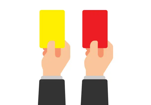 Vector illustration of Yellow Card and Red Card