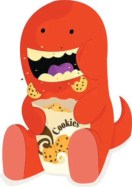 Vector illustration of Cookies mini monster