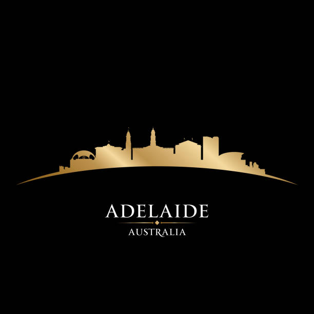 Adelaide Australia city skyline silhouette Adelaide Australia city skyline vector silhouette illustration adelaide skyline stock illustrations