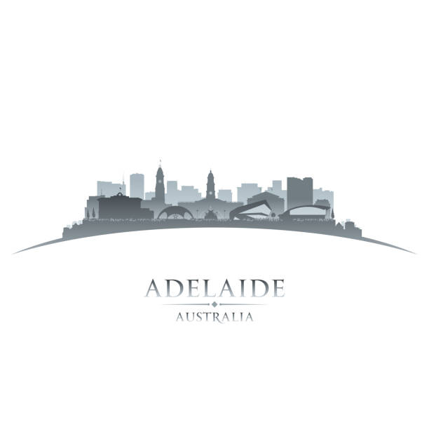 Adelaide Australia city skyline silhouette Adelaide Australia city skyline vector silhouette illustration adelaide skyline stock illustrations