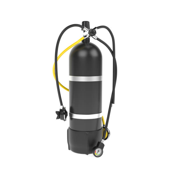 istock Scuba diving air tank with regulator set. 3d rendering illustration 1162818027