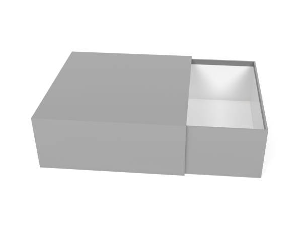 istock Slider box. Gray blank open box mock up. 3d rendering illustration 1162818029