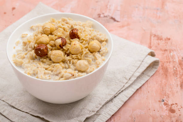 istock Oatmeal with hazelnut and honey 1162820764