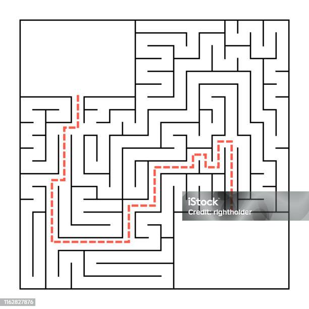Labyrinth Simple Square A Square Labyrinth Simple Flat Vector Illustration Isolated On White ...
