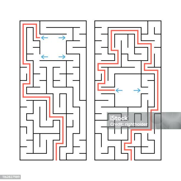 A Set Of Two Rectangular Labyrinths Simple Flat Vector Illustration ...