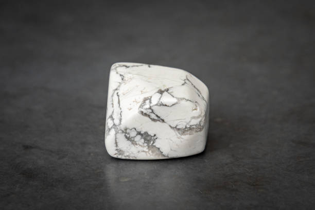 Black and white howlite gemstone with beautiful texture stock photo