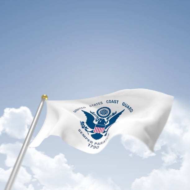 US Coast Guard Flag stock photo