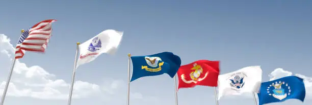 Photo of US Armed Forces Flags