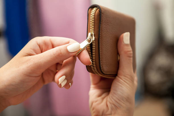istock women's leather wallet with golden zipper 1162832057