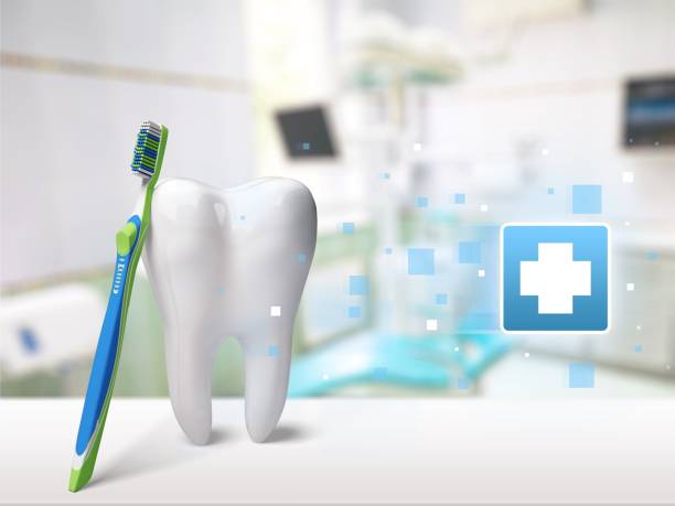 歯科 医。 - smiling human teeth toothbrush moving up ストックフォトと画像