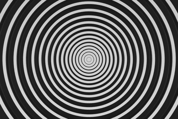 istock 3D Black Abstract Circle Tunnel Background, Geometric Shape, Minimal Design 1162833361