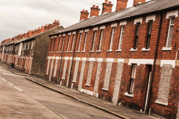 istock Blocked up terraced houses ready for demolition. 1162834498