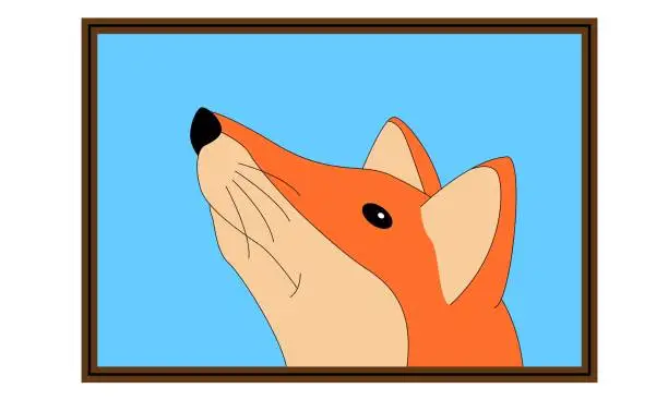 Vector illustration of Fox selfie vector illustration