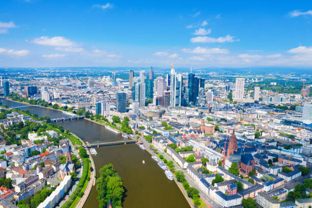 istock Frankfurt am Main skyline on a sunny day 1162839591